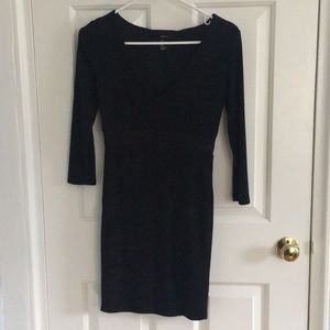 Black sequined 3/4 sleeve dress